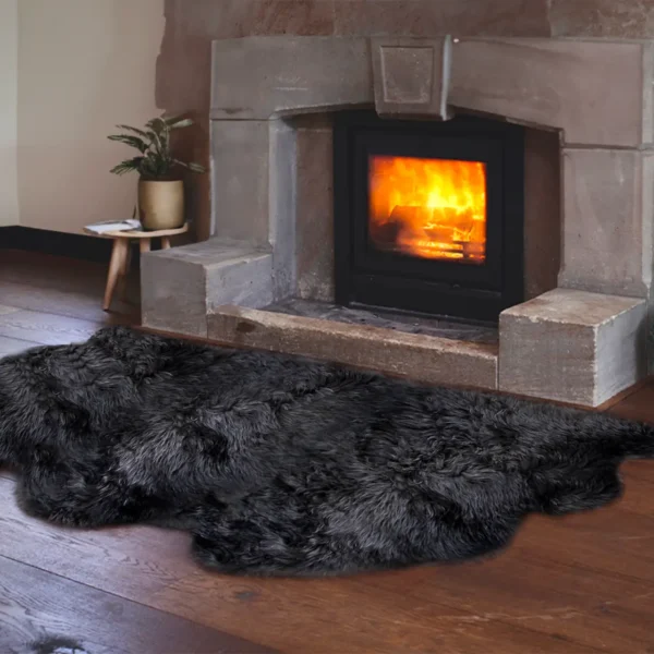 Dark Grey Triple Sheepskin Rug - Image 2