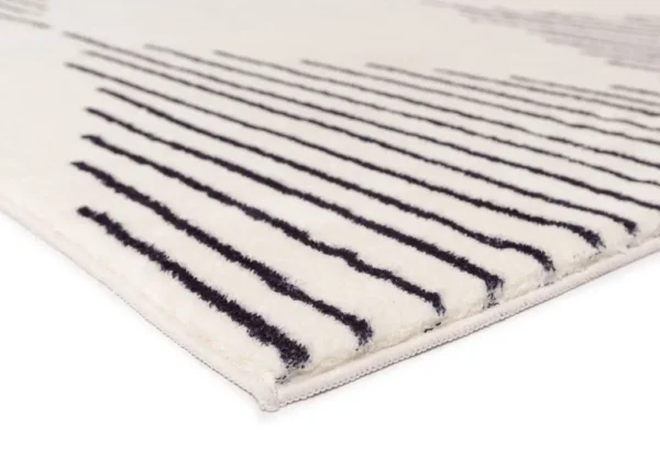 Aldana Black And Cream Dinning Room Carpet - Image 7