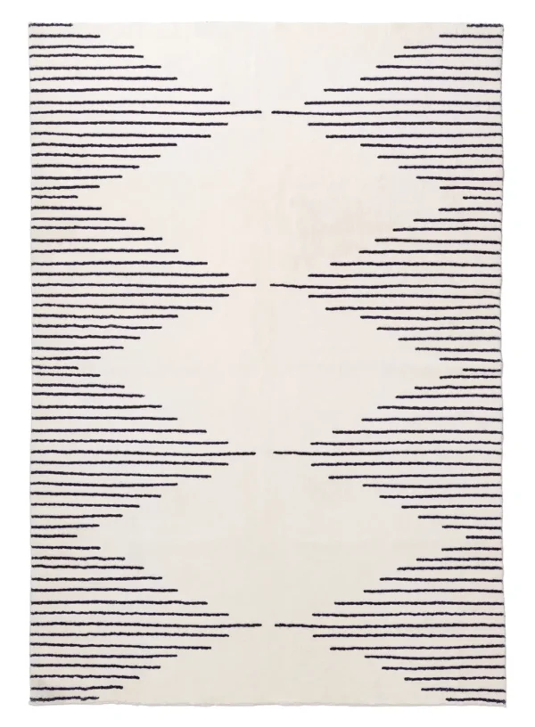 Aldana Black And Cream Dinning Room Carpet - Image 3