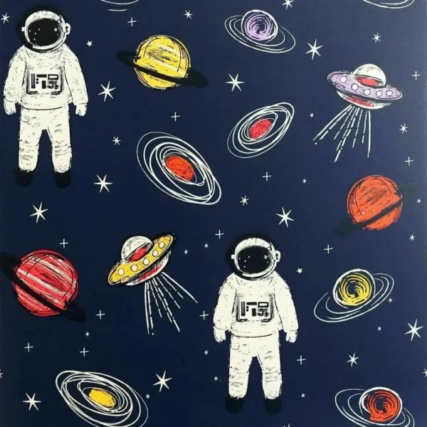 Arthouse Spaceman Astronaut Space Planets UFO Wallpaper - Image 3