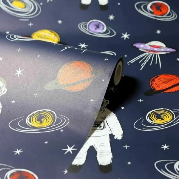 Arthouse Spaceman Astronaut Space Planets UFO Wallpaper - Image 2