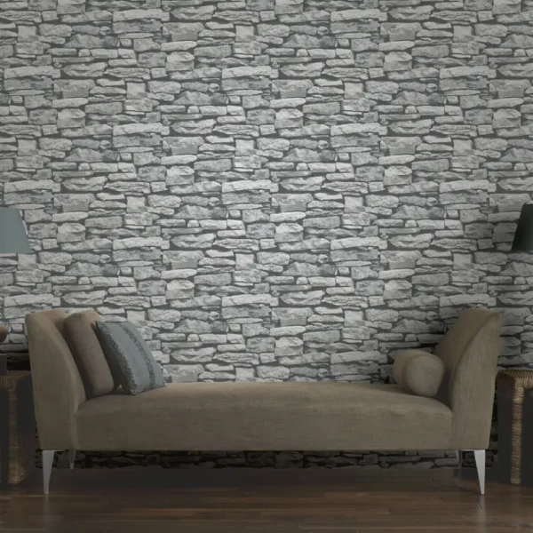 VIP Moroccan Stone Wall Grey Brick Effect