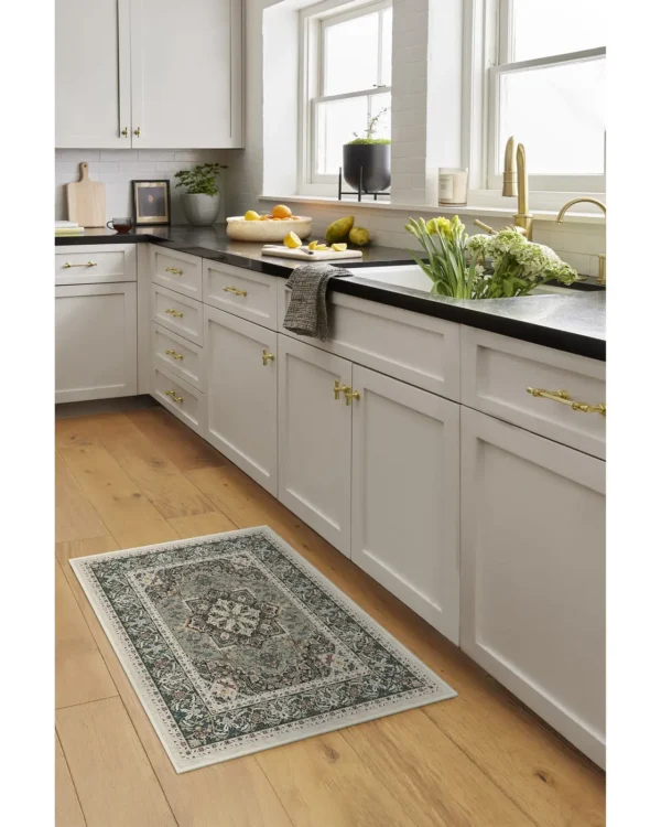 Hendesi Heriz Sage Persian Rug - Image 7
