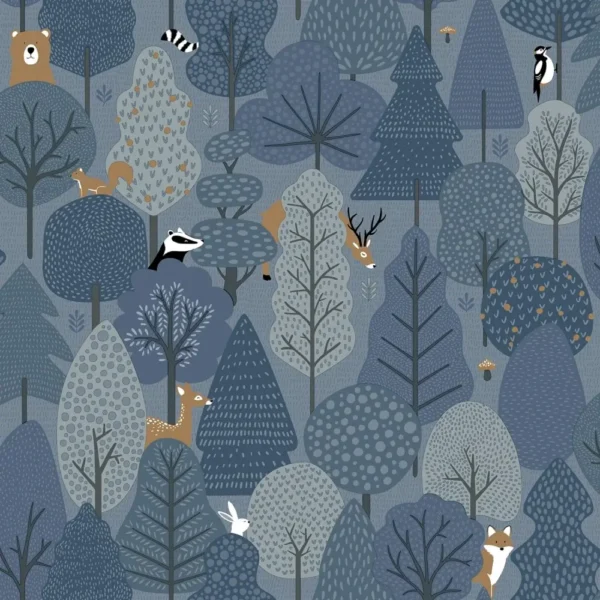 Muriva Wild Woodland Animals Scandi Trees Wallpaper - Image 2