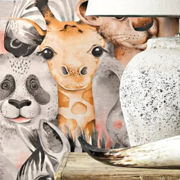 Rasch Bambino Animal Faces Kids Nursery Bedroom Wallpaper - Image 2