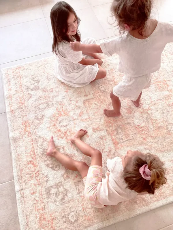 Theodora Orange and Beige Dinning Room Carpet - Image 3