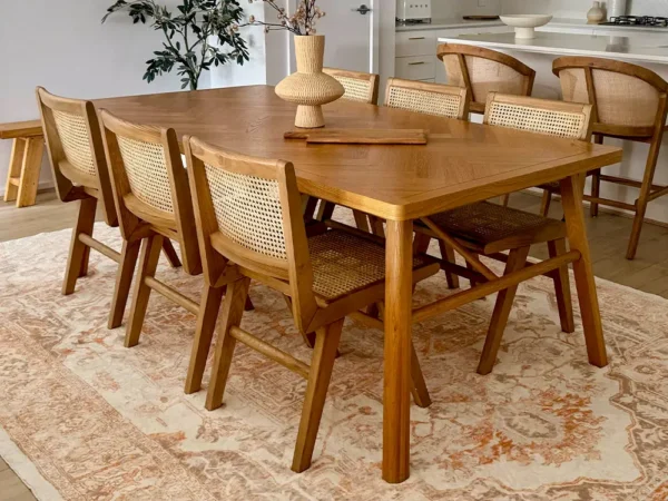 Theodora Orange and Beige Dinning Room Carpet
