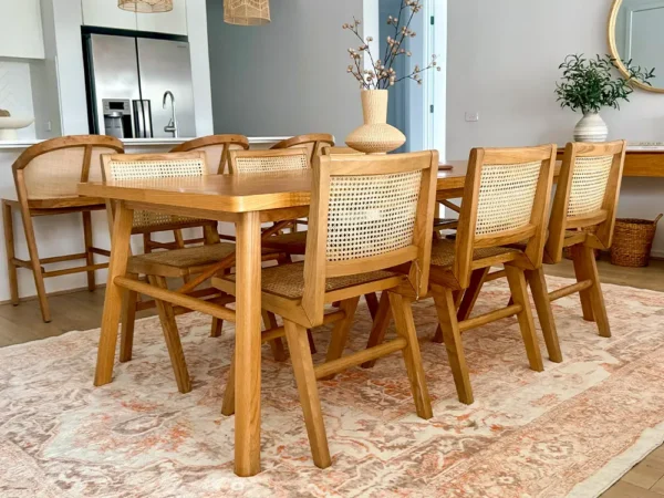 Theodora Orange and Beige Dinning Room Carpet - Image 9