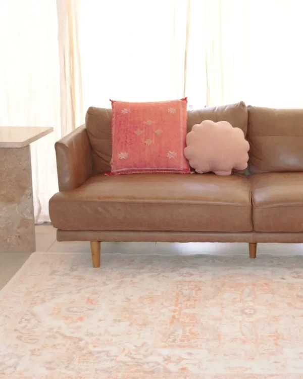 Theodora Orange and Beige Dinning Room Carpet - Image 12