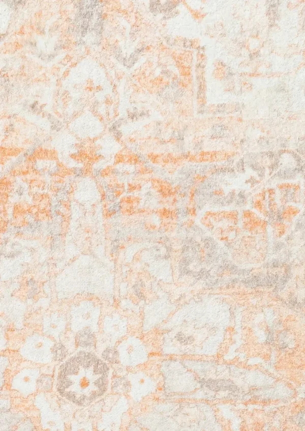 Theodora Orange and Beige Dinning Room Carpet - Image 17