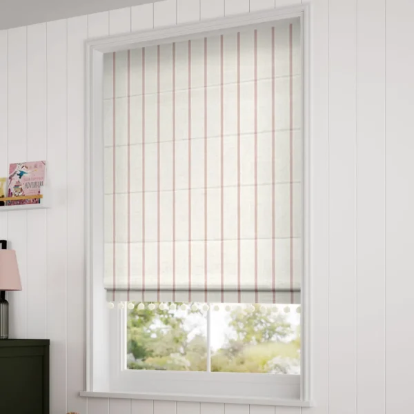 Twill-Stripe-Blush-&-Chalk-Roman-Blinds - Image 3
