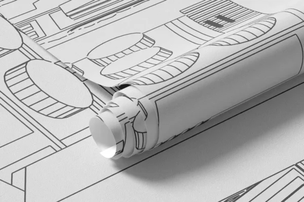 Office Wallpaper Linear 3d Drawing - Image 3