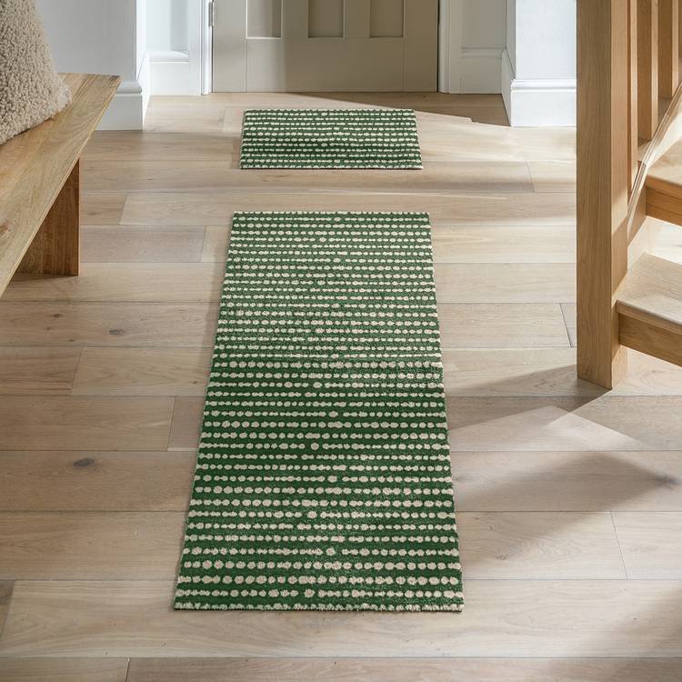 Dot Stripe Green Runner & Mat