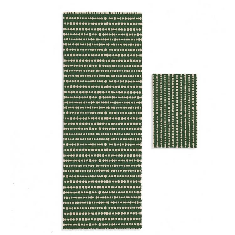 Dot Stripe Green Runner & Mat - Image 5