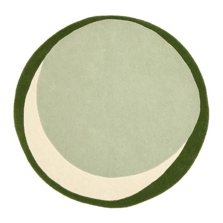 Abstract Circle Wool Cut Pile Rug - Image 3