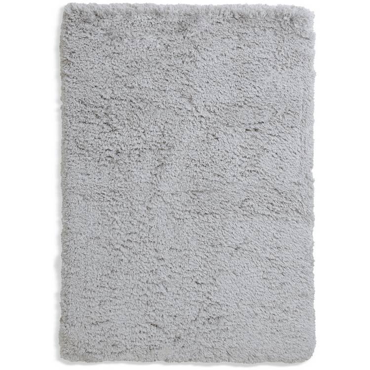 Airmaster Plain Silver Shaggy Rug - Image 3