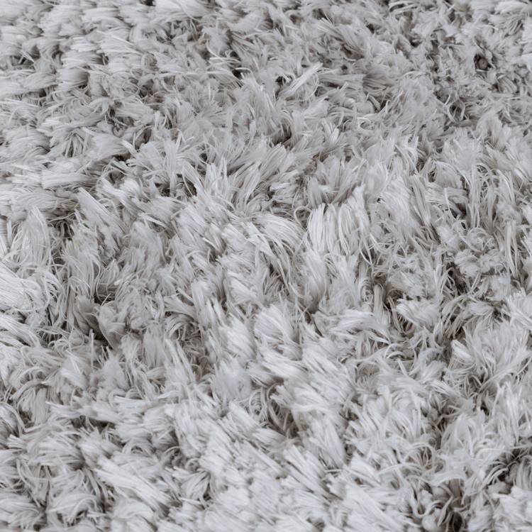Noodle Plain Grey Shaggy Rug - Image 6