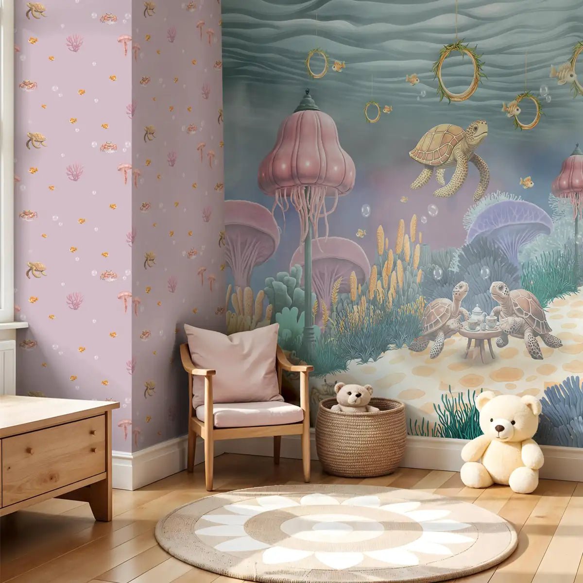 Coral Cafe Underwater Theme Kids Room Customised Wallpaper - Image 2