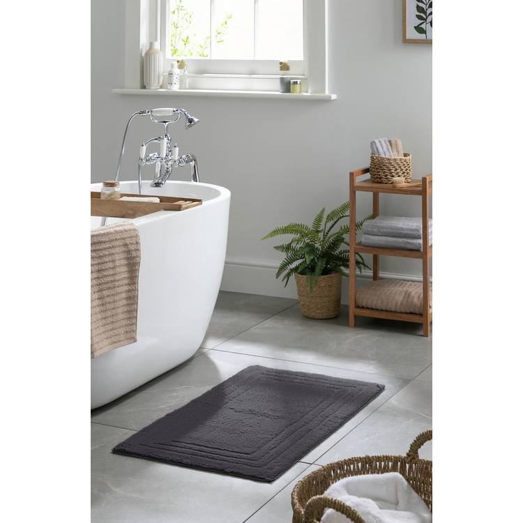 Cotton Deep Pile Tufted Bath Mat - Slate