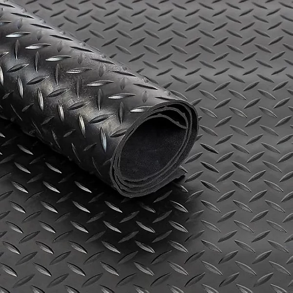Diamond Rubber Flooring Roll 3mm Thick Non-Slip Mat for Garage, - Image 6