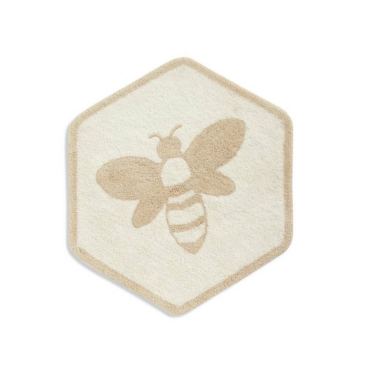 Floral Bee Bath Mat - Beige - Image 2