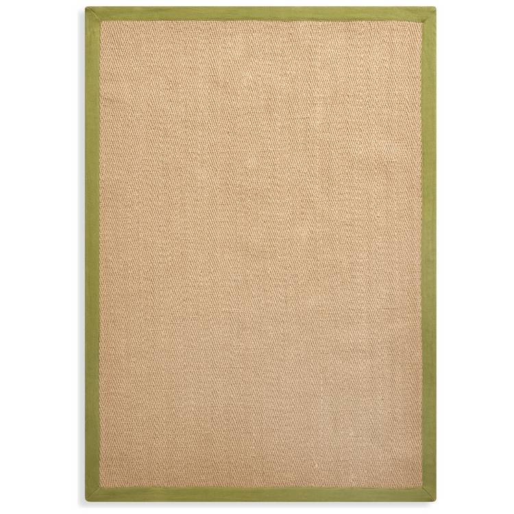 Herringbone Khaki Border Jute Rug - Image 5
