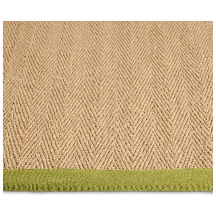 Herringbone Khaki Border Jute Rug - Image 3