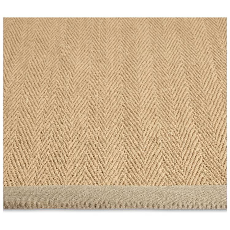 Herringbone Neutral Border Jute Rug - Image 3