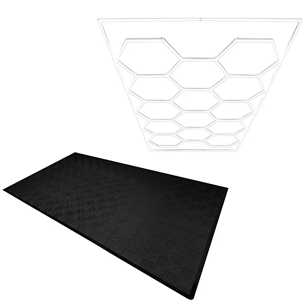 Hexagon Vented Garage Floor Tiles x 120 With Edges - Black - Image 5