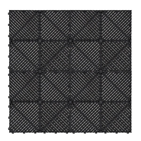 Hexagon Vented Garage Floor Tiles x 120 With Edges - Black - Image 3