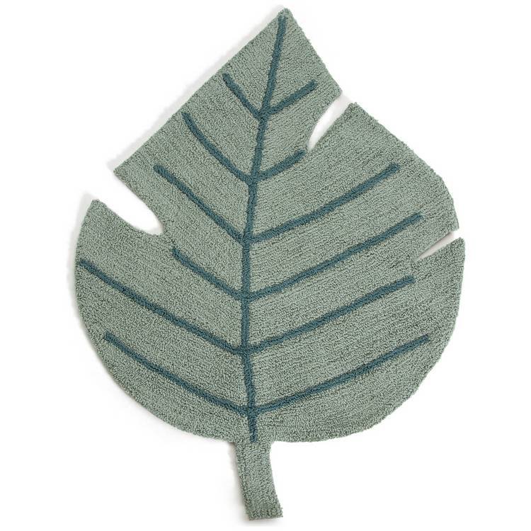 Kids Leaf Shaped Green Cut Pile Rug - Image 4