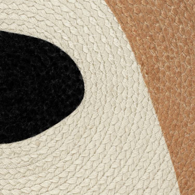 Kids Teddy Bear Round Brown Flatweave Rug - Image 3