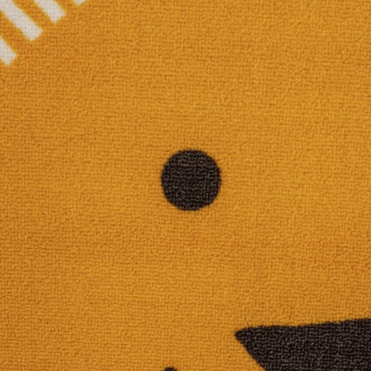 Lion Face Round Yellow Short Pile Rug - Image 4