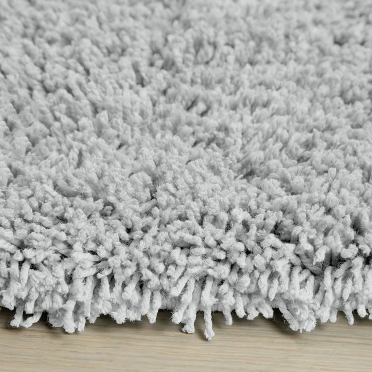 Noodle Plain Grey Shaggy Rug - Image 3