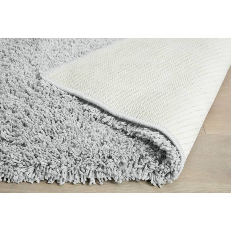 Noodle Plain Grey Shaggy Rug - Image 2
