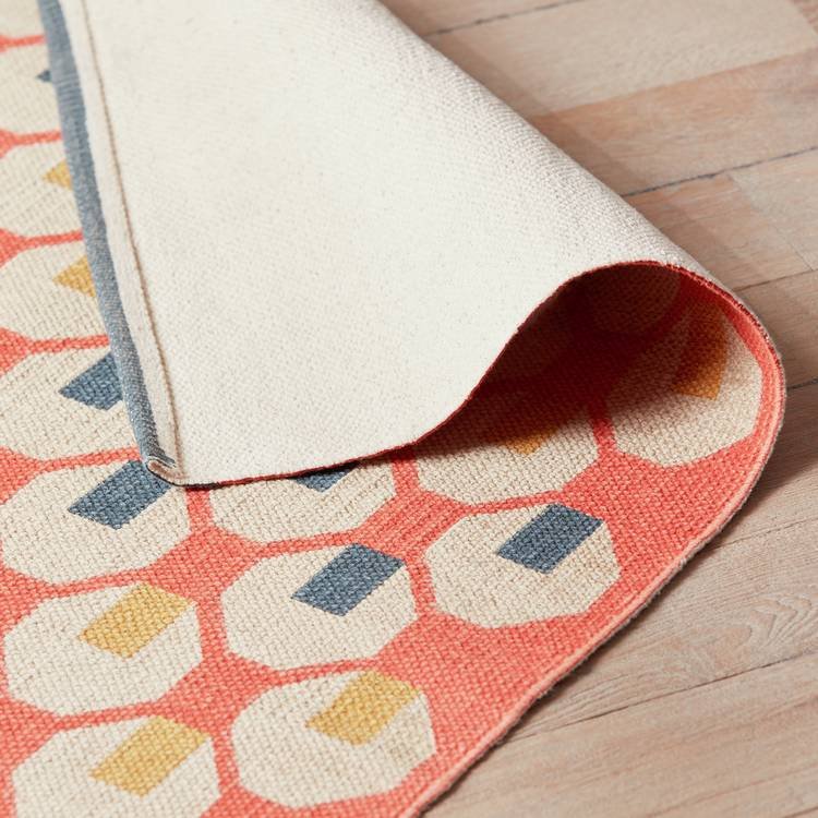 Octo Geometric Orange Cotton Flatweave Runner - Image 4