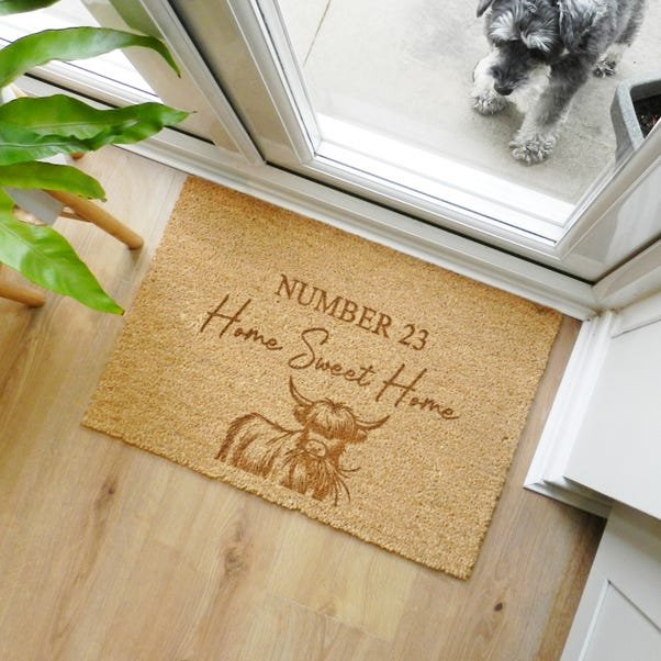 Personalised Highland Cow Indoor Doormat