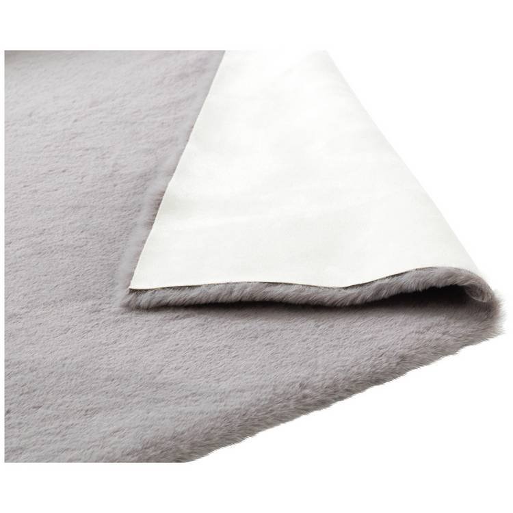 Supersoft Faux Fur Grey Shaggy Rug - Image 3