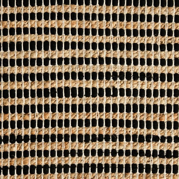 Woven Stripe Black Jute Flatweave Runner - Image 3