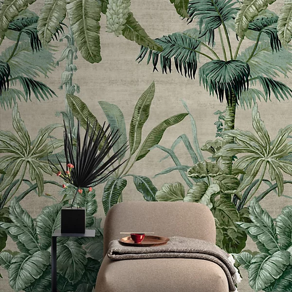 Botanical Palm Leaves 3 lane Repeatable Wallpaper Mural - Image 4