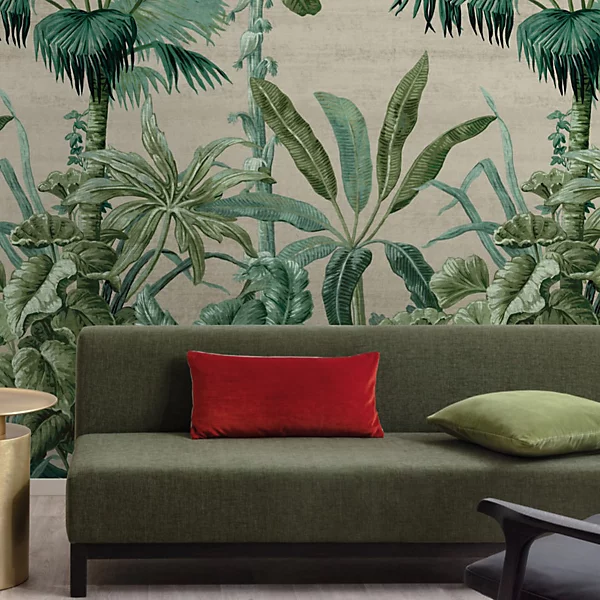 Botanical Palm Leaves 3 lane Repeatable Wallpaper Mural - Image 3