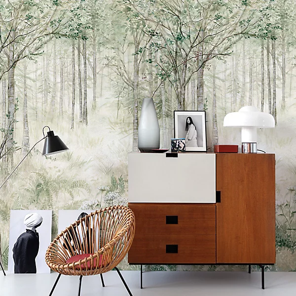 Grandeco Fairytale Trees Green 3 panel repeatable Mural - Image 3